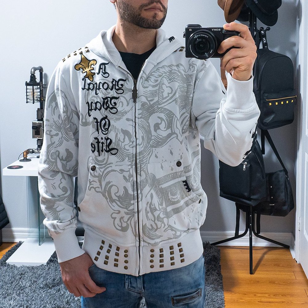 SOLD - Rebel Spirit Hoodie w/ Studs & Rhinestones - NWOT - Picture 1 of 11